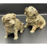 Belinda Sillars (b.1961) A Pair of bronze Norfolk Terriers, signed