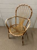 A bentwood and wicker chair