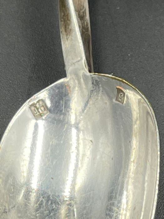 An antique silver sealing wax spoon, with wax - Image 2 of 2