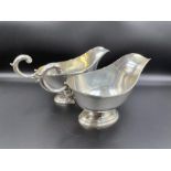 A Pair of silver sauce boats, hallmarked for Sheffield 1934 by William Hutton & Sons Ltd (Total