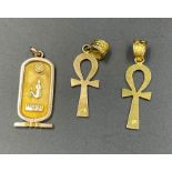 Three Persian gold pendants (Total weight 9.3g)