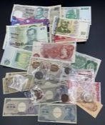 A quantity of bank notes, including O'Brian one pound and Forde ten shilling note and some