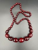 A Cherry Amber necklace (Total Weight 75g)