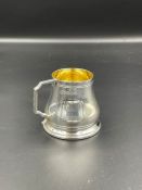 A small silver tankard by Harrison Brothers & Howson Ltd Sheffield 1989