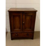 An oak side cabinet with drawer under (H87cm W68cm D42cm)