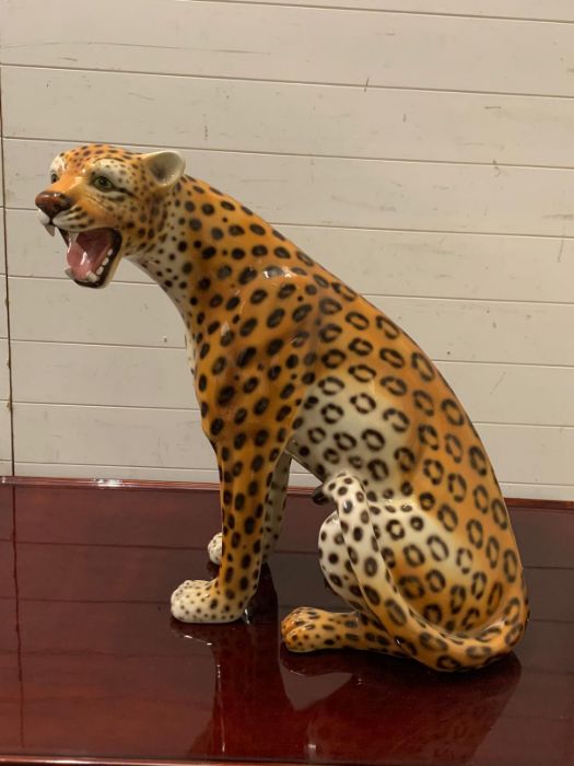 A full size china sitting leopard (H75cm) - Image 3 of 5