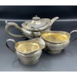 A Three piece Batchelors silver tea service, hallmarked for Chester 1915 by George Nathan & Ridley