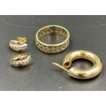 A small selection of 9ct gold jewellery (Total weight 7.8g)
