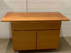 A teak Mid Century side cabinet (H87cm W113cm D53cm)