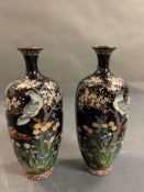 A pair of cloisonné vases (H15cm)