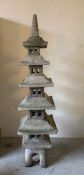 Six tier pagoda garden salvage (H186cm W46cm)