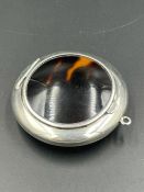 A silver and tortoiseshell 1923 Birmingham hallmarked compact