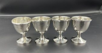 Four silver egg cups by William Adams Ltd (Total Weight 77g) 1949 Hallmark