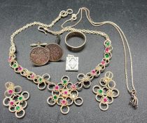 A small selection of silver jewellery