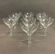 Ten coupes with twisted stem and circular base (H10cm Dia9cm)