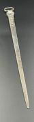 A George III silver meat skewer by Thomas & William Chawner hallmarked for London 1762