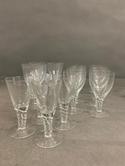 Seventeen twisted stem and circular base glasses