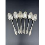 A set of six silver teaspoons makers mark WM hallmarked for Edinburgh 1888 and a891(Total Weight