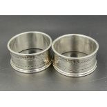 A pair of 1869 James Dixon & Sons silver napkin rings