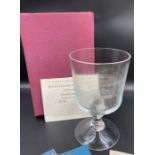 A limited edition goblet, with mixed royal ephemera including a state banquet programme and