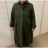 A olive green loden style wool overcoat size Uk 12-14