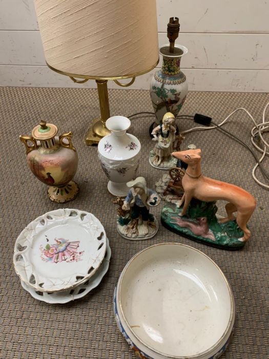 A selection of ceramics including Staffordshire style flat back and lamps - Image 2 of 2