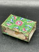 A Cloisonné matchbox cover AF
