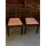 Two Mahogany open chairs with spindle backs and turned legs.