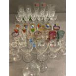 A selection of mixed glass to include cut glass sherry and shot glasses