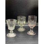 Three Georgian wine glasses