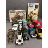 A selection of various cars and a model kit