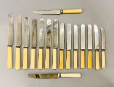 A Harlequin selection of bone handled knives