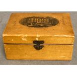 An Mauchline ware box with wells promenade, Ilkley to front