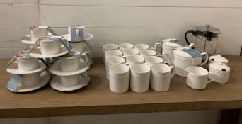 Mary Berry tea service, cups and saucers, mugs, teapot, sugar pots and jugs