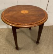 An inlaid circular side table (H54cm Dia58cm)