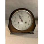 An oak cased Smiths mantel clock