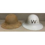 Two WWII Tin Brodie Helmets