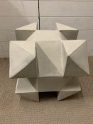 A Geometric Cedric side table in the style of M C Escher - Cube sculpture (Sq x 47cm)