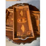 Three inlaid trays