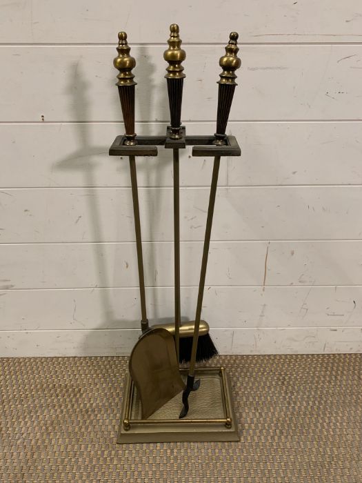 A fireside campion brass set consisting of brushes, spiker, etc