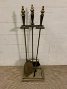 A fireside campion brass set consisting of brushes, spiker, etc