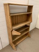 Antique pine bureau style bookcase AF (H143cm W98cm D27cm)