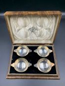 A Boxed set of silver salts by Adie Brothers Limited 1938