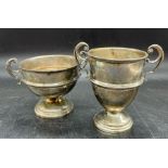 //Two silver handled cups by Alexander Clark & Co Ltd (170g) Birmingham 1929