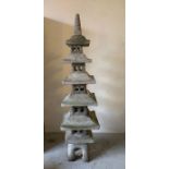 Six tier pagoda garden salvage (H186cm W46cm)
