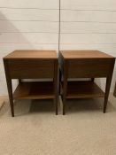 A pair of bedsides on tapered legs and drawers in the style of Severin Hansen mid century (H66cm