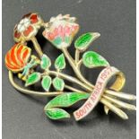 A 9ct gold and enamel brooch (7.6g) South Africa 1957
