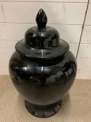 A Black ceramic contemporary Ginger Jar 57cm H