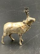 A silver possibly vesta, snuff box, pin older or similar in the form of a stag by Eugen Henry Posen