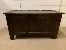 An 18th Century three panelled coffer (127cm x 53cm x 65cm0